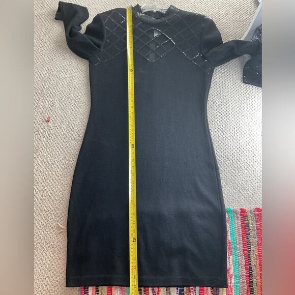 St. John Evening Black Sequin Mesh Santana Knit Sheath Dress Size 10 - Picture 10 of 10